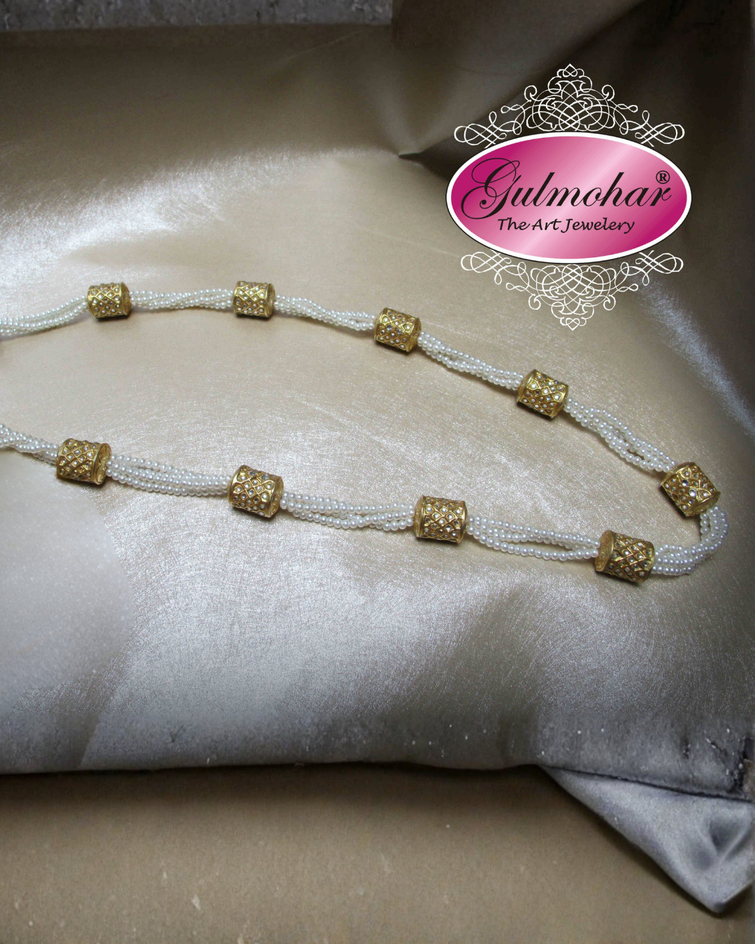 MM-03: Gold Plated Multani Kundan Dholki Mala | Pakistani Traditional Necklace