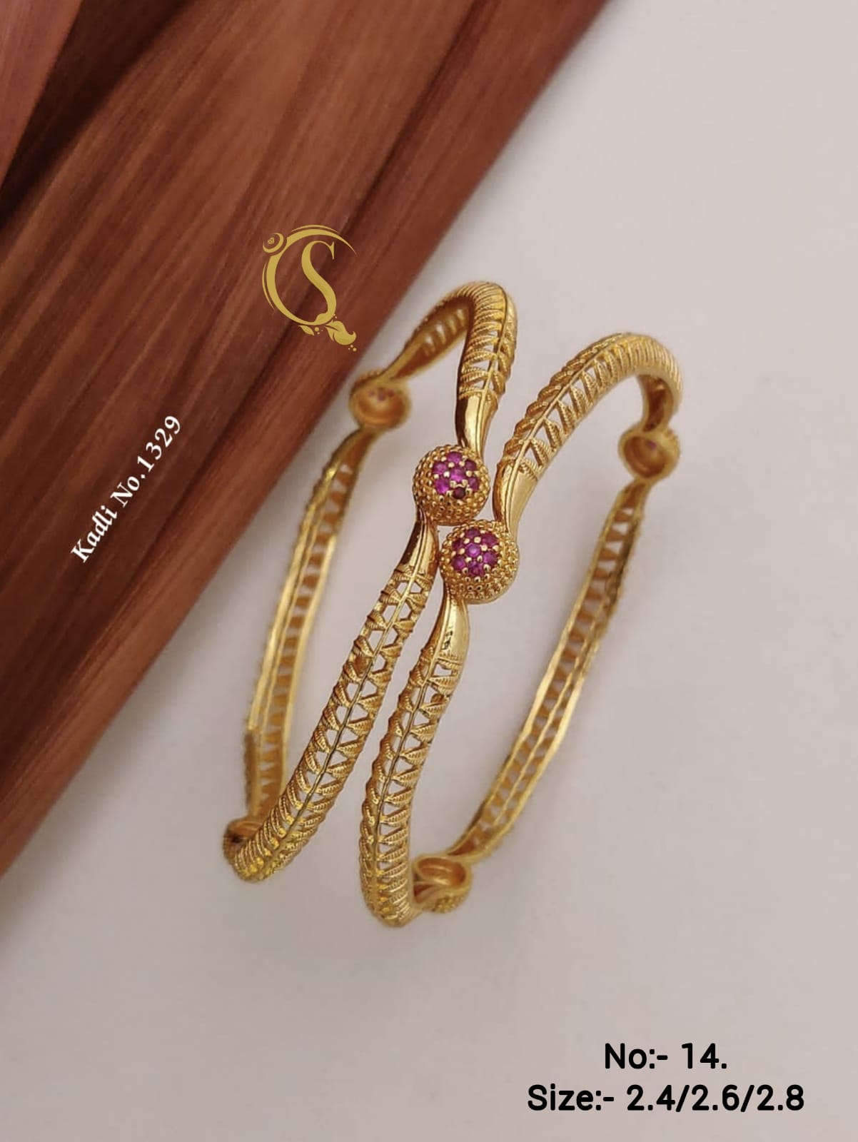 SLB-03: Ruby Heritage Gold Plated Bangles