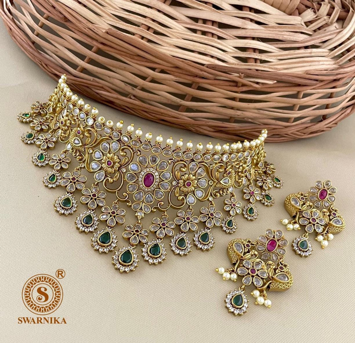 S-20: Antique Collar Necklace Set | Premium Gold Plated Jewellery