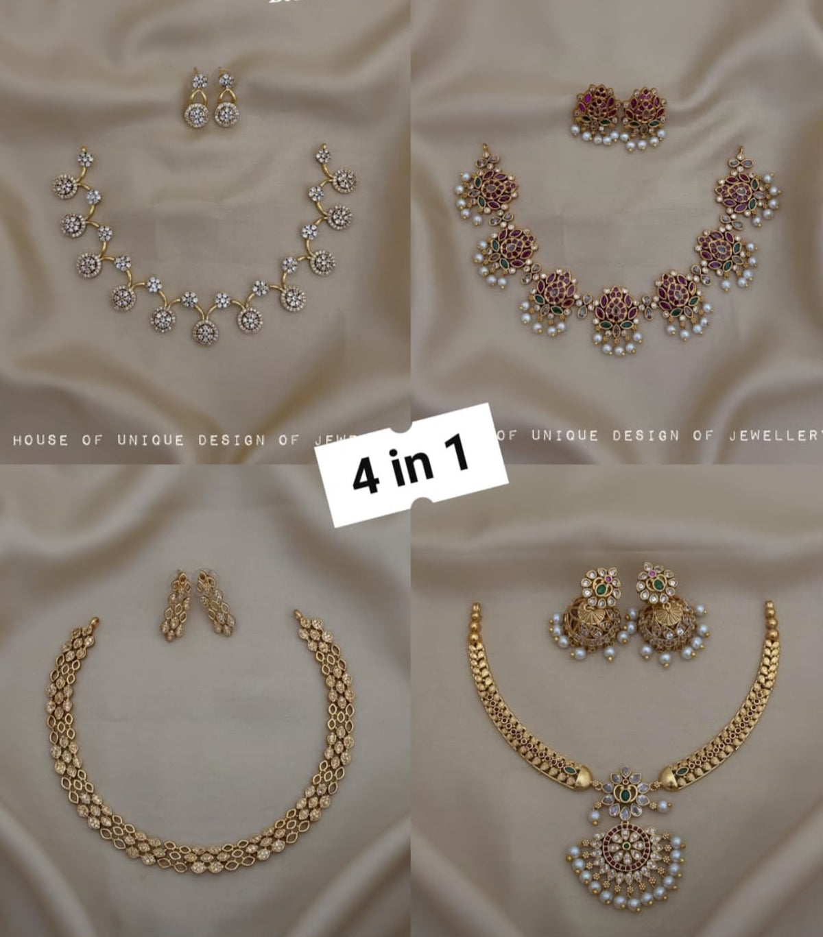 C-10: 4-in-1 Statement Necklace Combo Set | Matte Finish