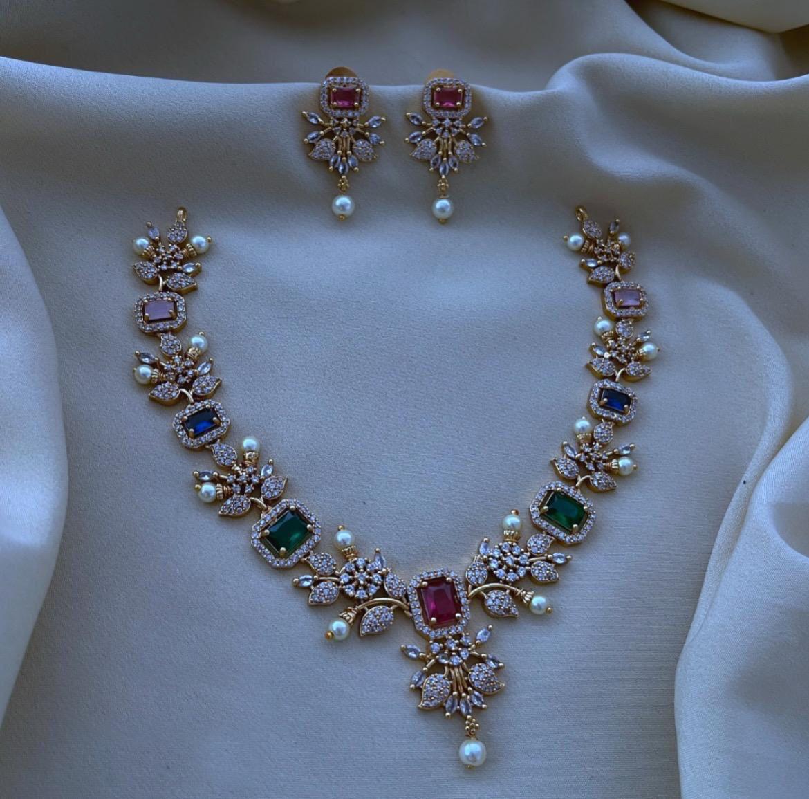 S-23: Sleek Necklace Set | Gold Plated Party Wear