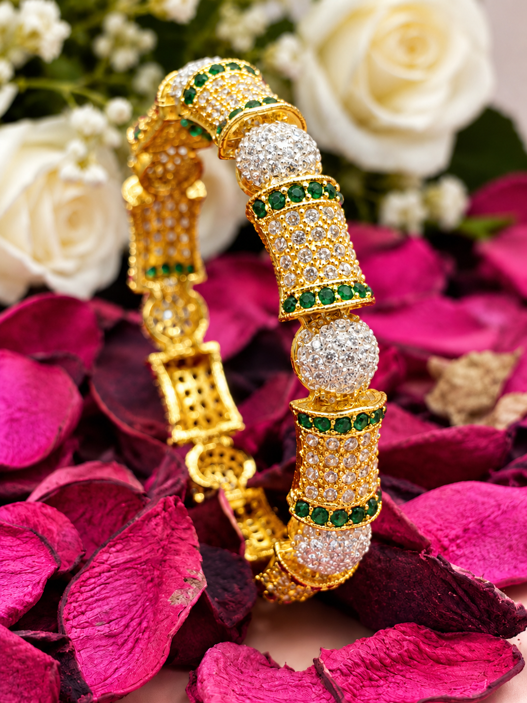 ADB-03: Exquisite Gold Plated AD Casting Bangle | Gulmohar Art Jewellery