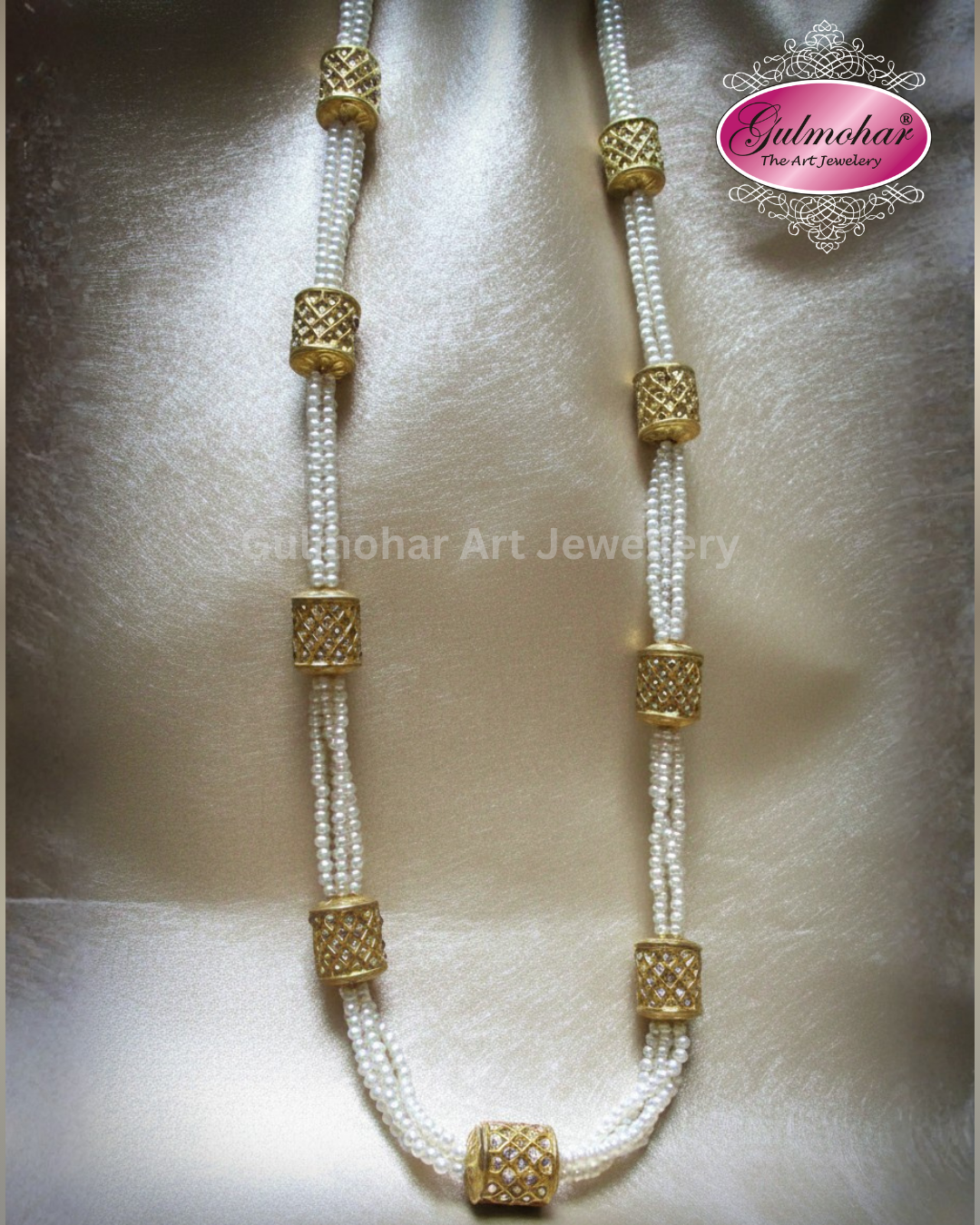 MM-03: Gold Plated Multani Kundan Dholki Mala | Pakistani Traditional Necklace
