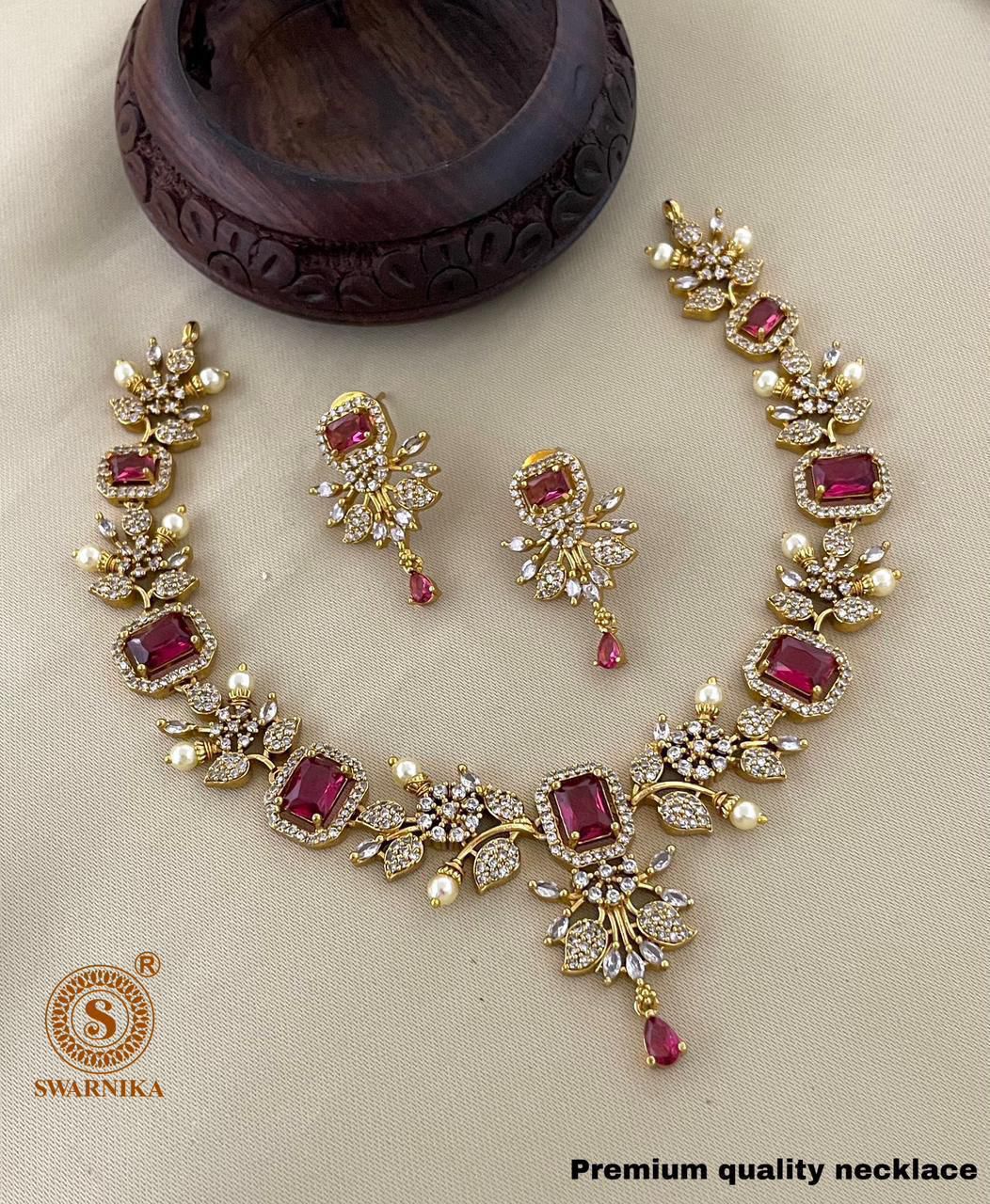 S-23: Sleek Necklace Set | Gold Plated Party Wear
