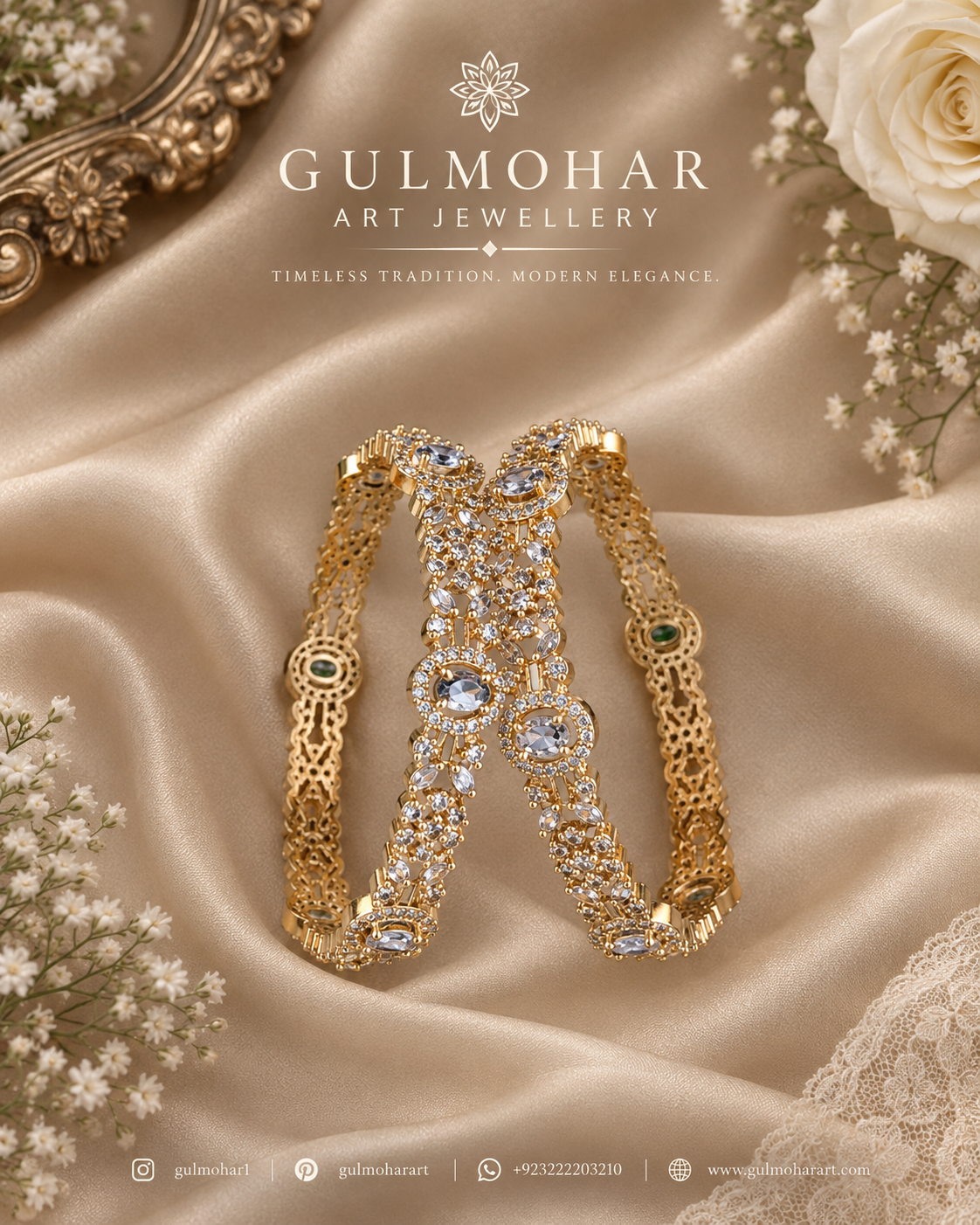 BG-21: Gold-Plated AD Bangles