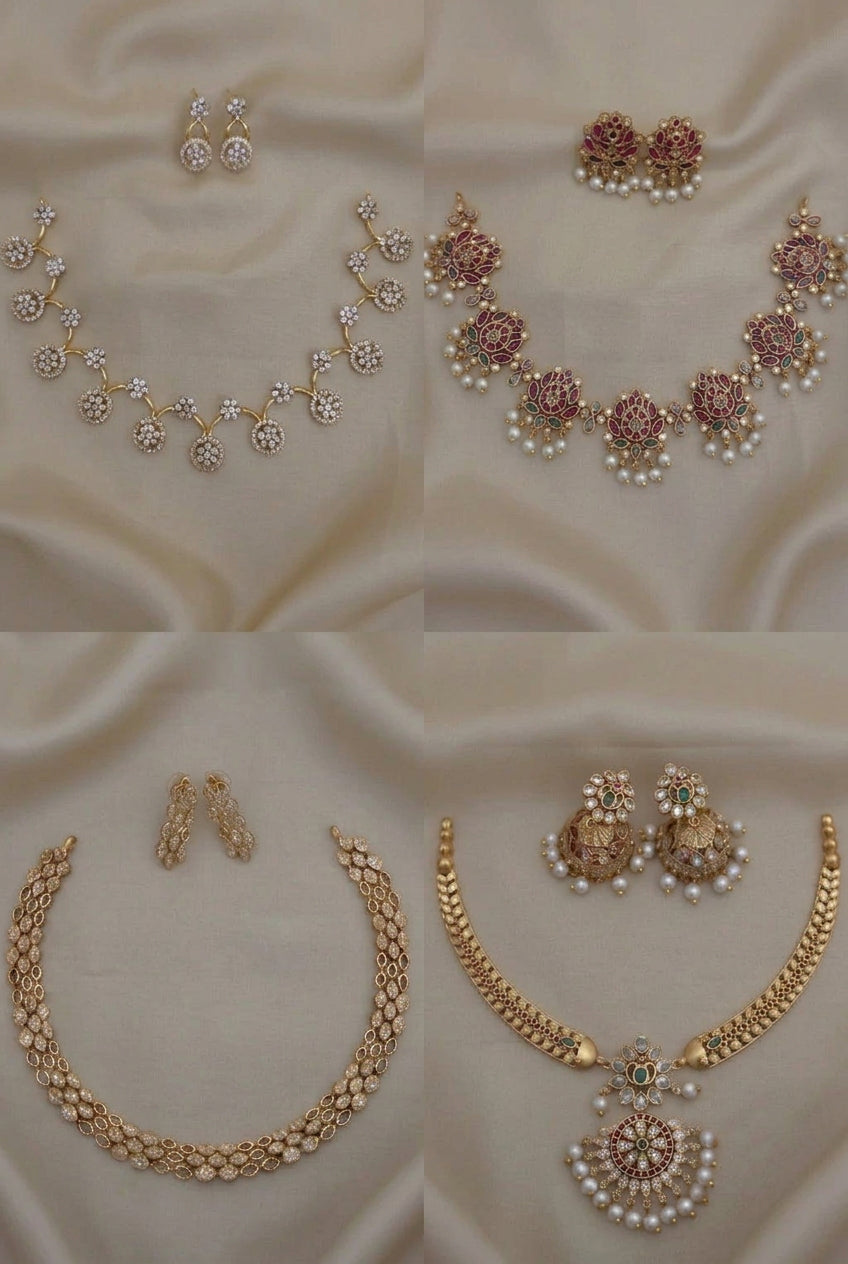 C-10: 4-in-1 Statement Necklace Combo Set | Matte Finish