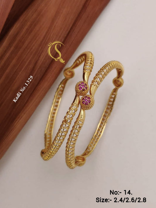 SLB-03: Ruby Heritage Gold Plated Bangles