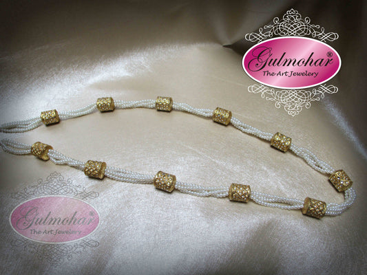MM-03: Gold Plated Multani Kundan Dholki Mala | Pakistani Traditional Necklace