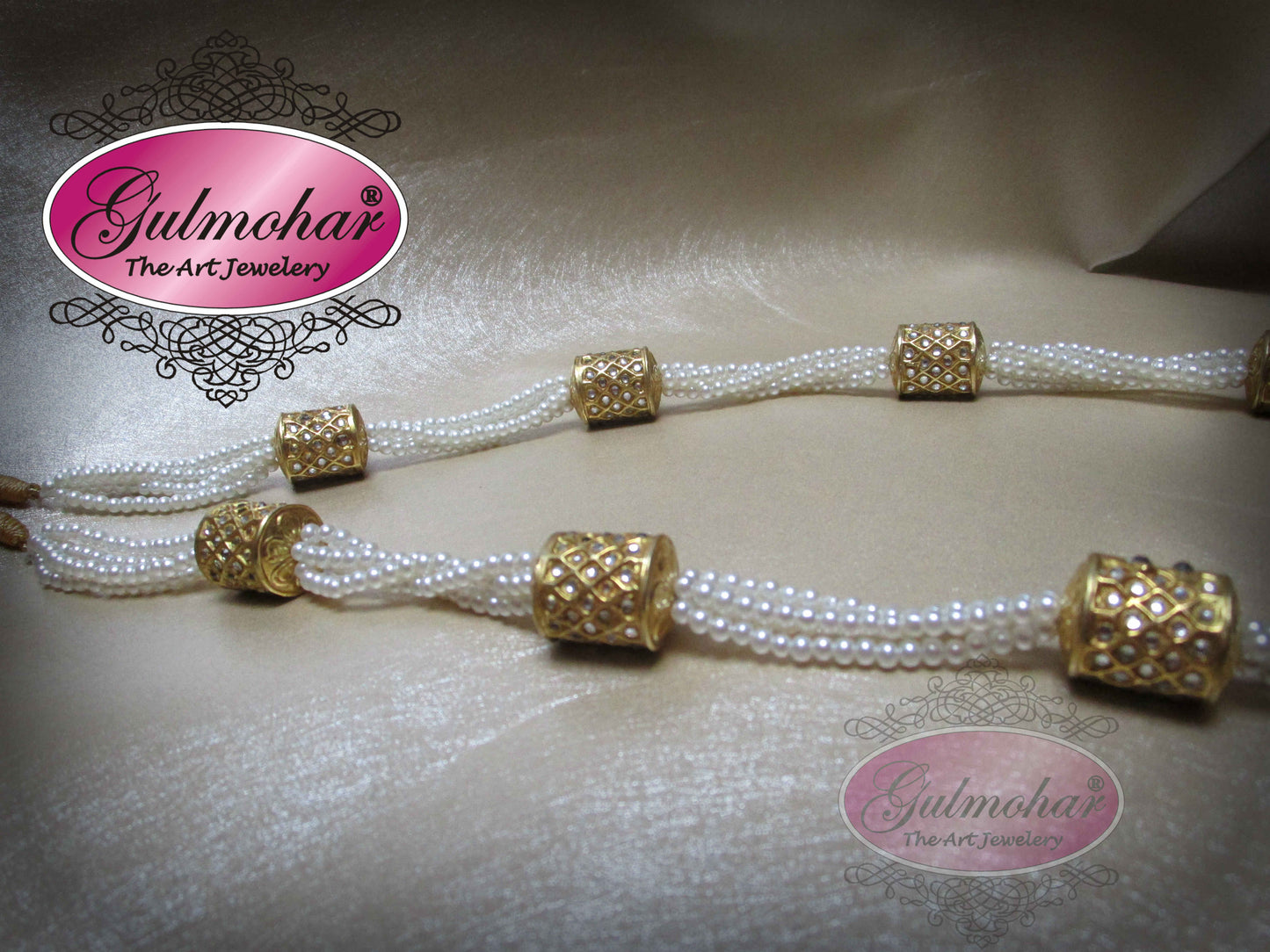 MM-03: Gold Plated Multani Kundan Dholki Mala | Pakistani Traditional Necklace