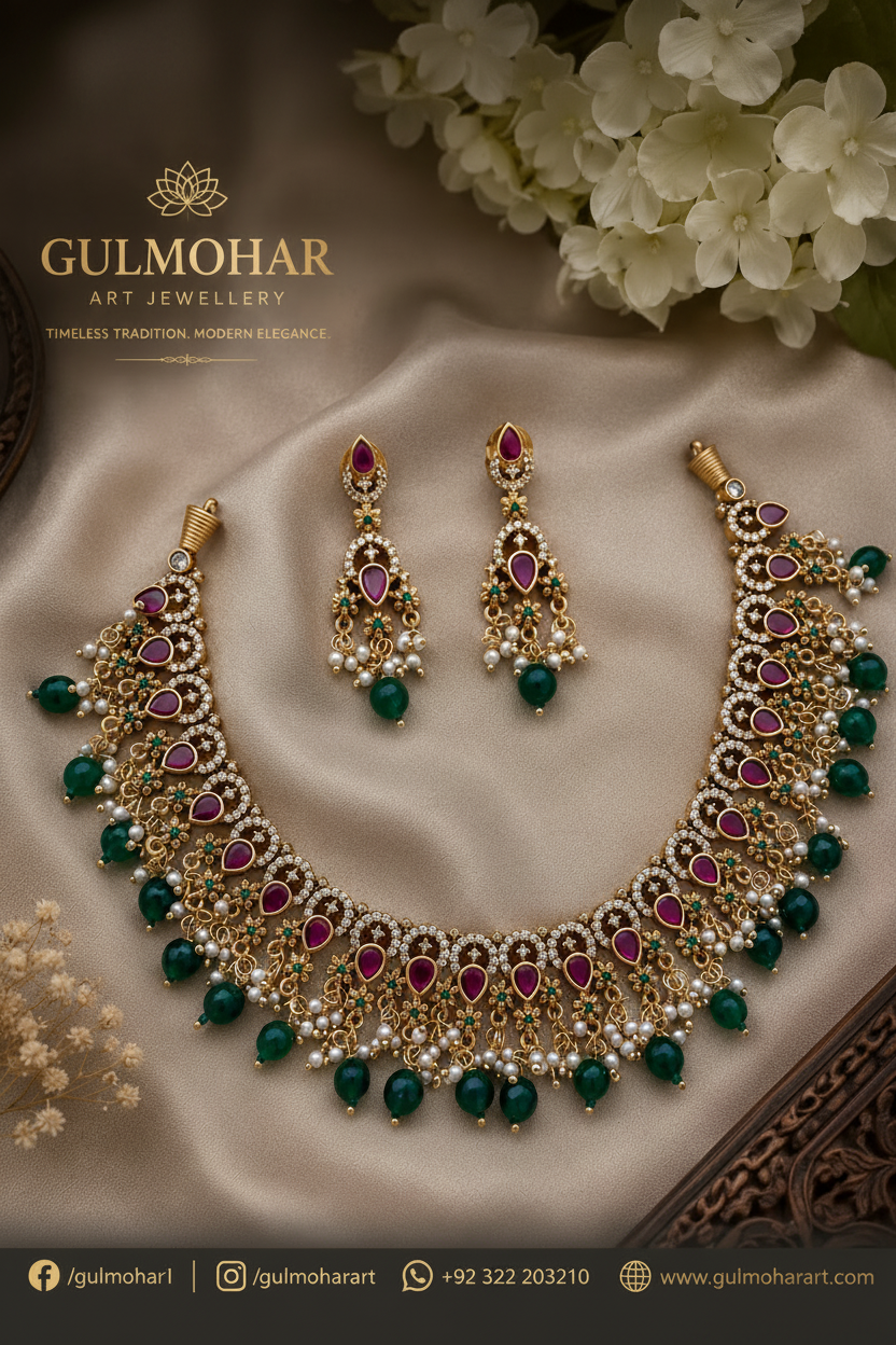 S-03: Gold Plated Traditional Necklace Set