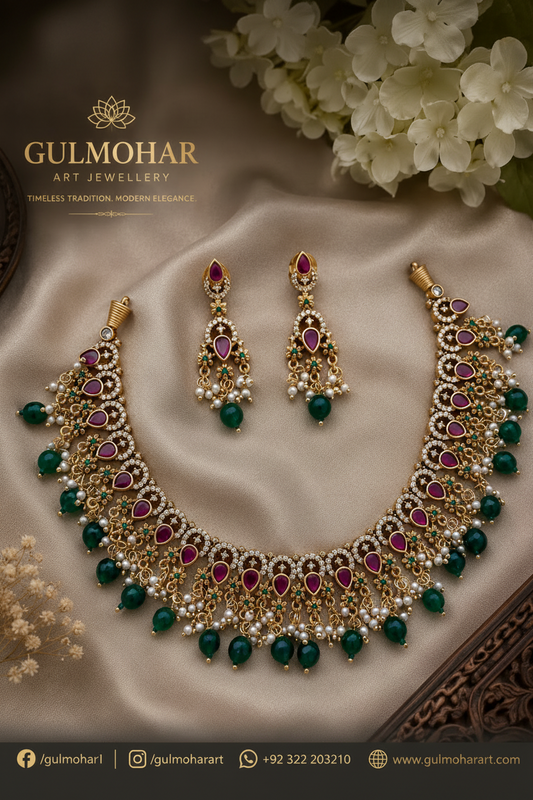 S-03: Gold Plated Traditional Necklace Set
