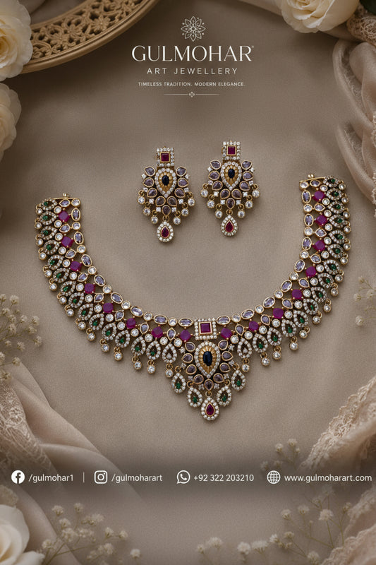 S-04: Royal Emerald Heritage Necklace Set