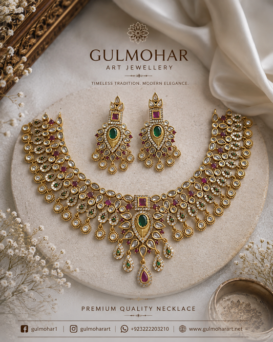 S-04: Royal Emerald Heritage Necklace Set