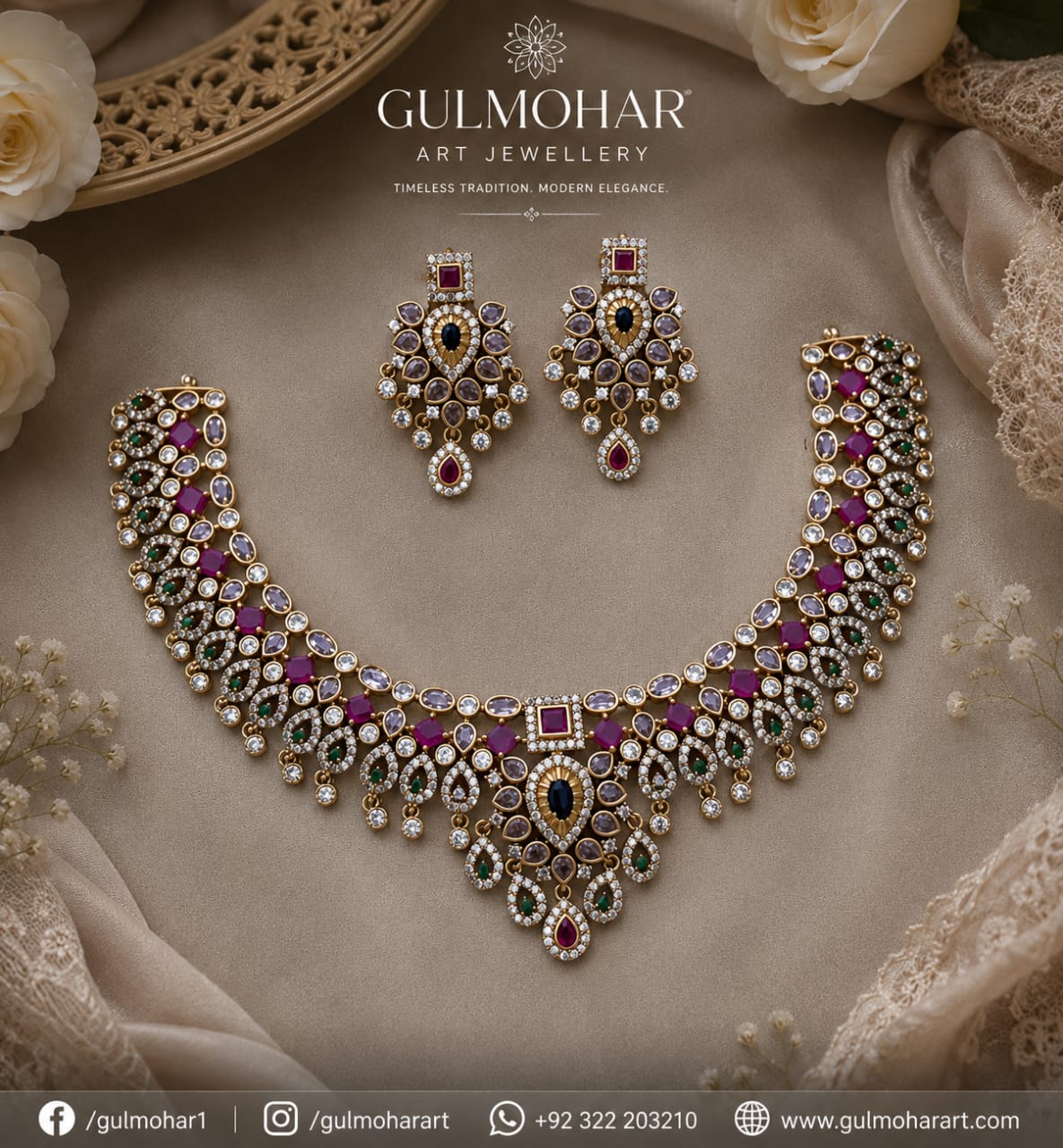 S-04: Royal Emerald Heritage Necklace Set