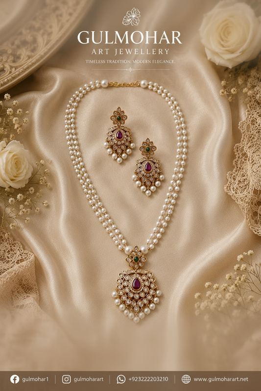 S-06: Classic Pearl Chain Jewellery Set