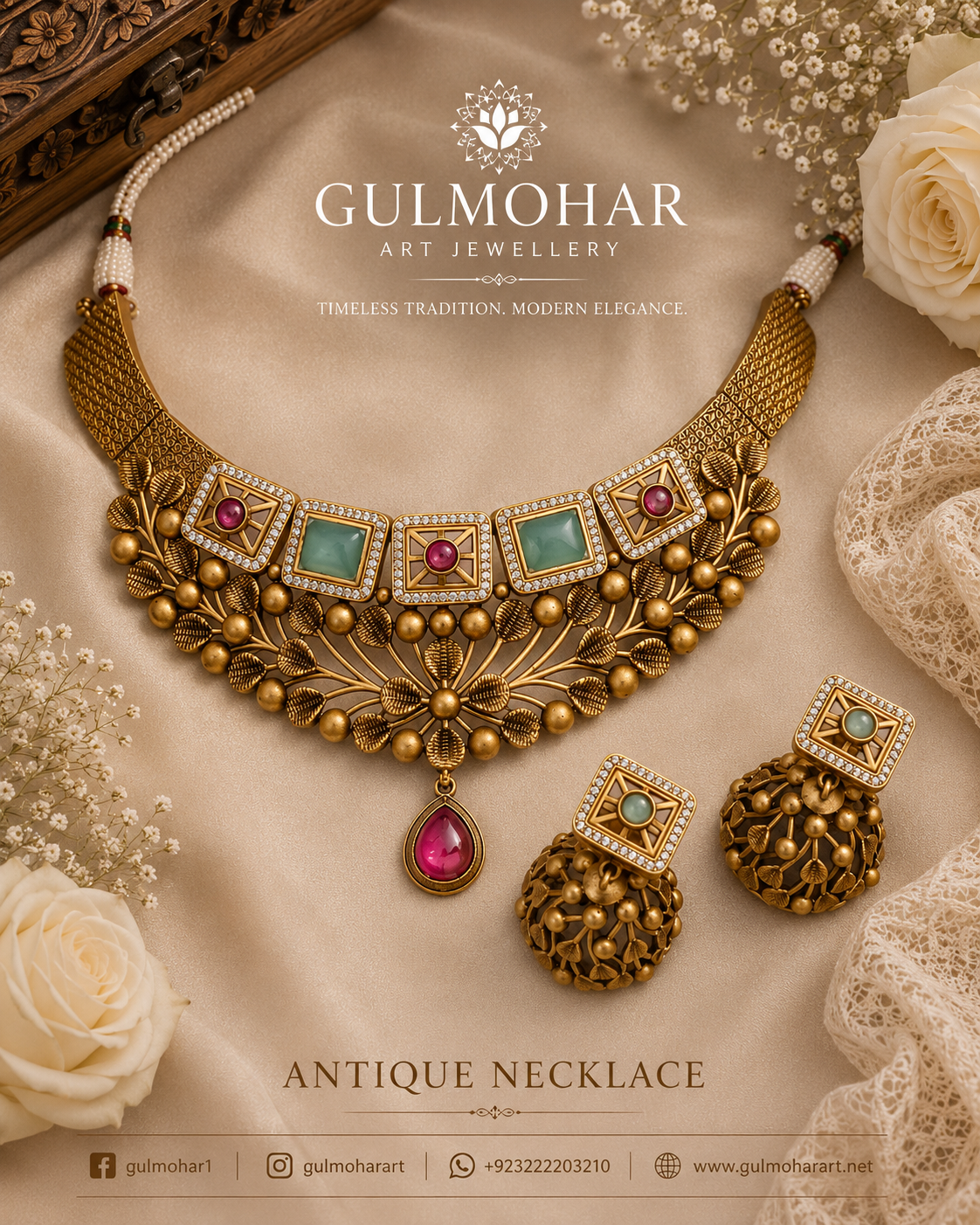 S-10: Matte Gold Choker Set