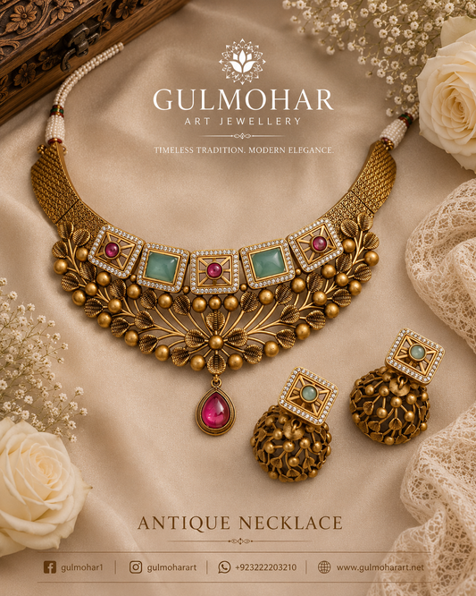 S-10: Matte Gold Choker Set