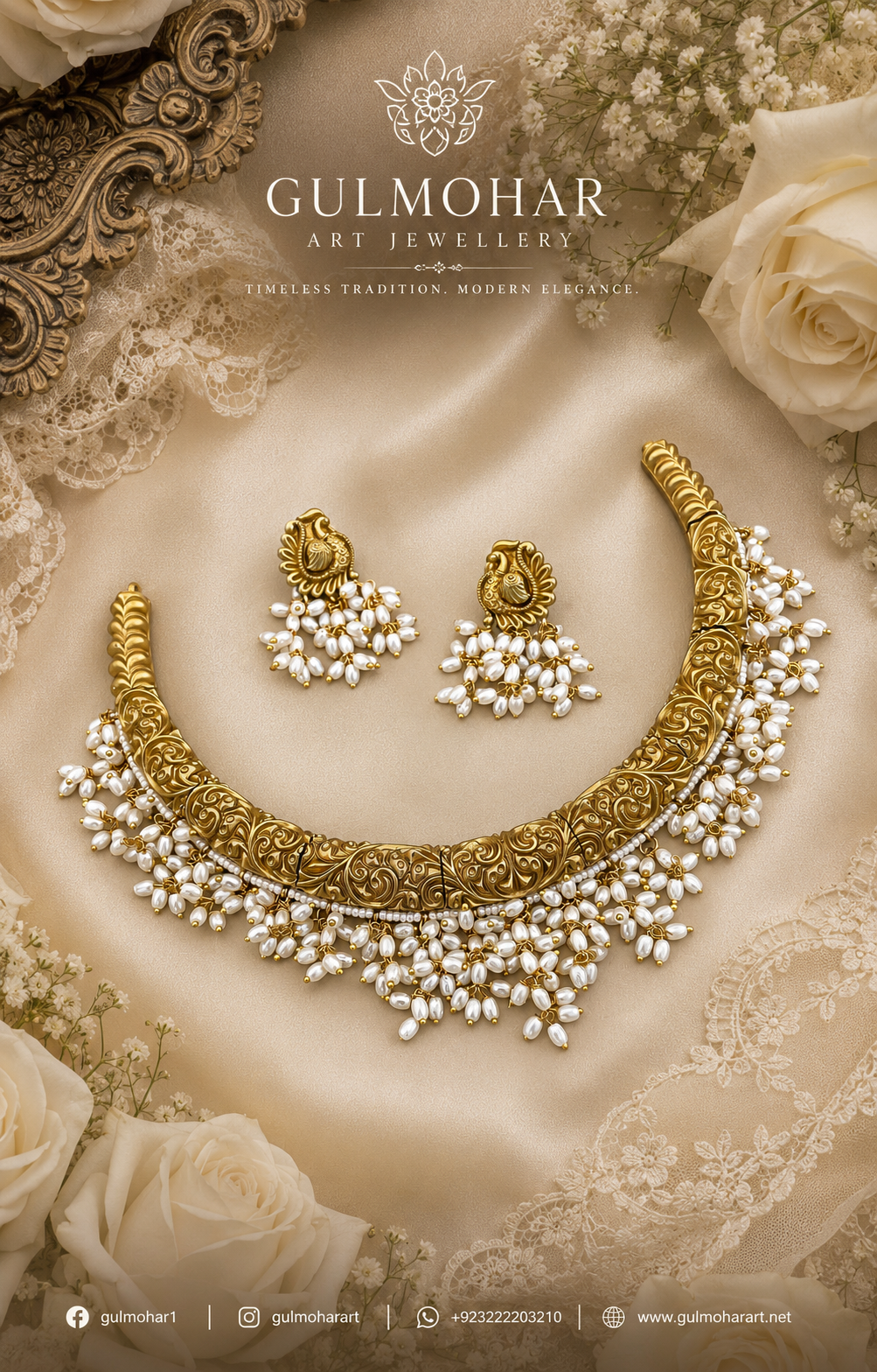 South Indian style jewellery
antique gold plated jewellery
matt finish necklace set
pearl beaded necklace
traditional Indian necklace set
party wear jewellery set
formal wear jewellery
ethnic jewellery for women
statement hasli necklace
traditional gold plated necklace
wedding jewellery set
festive jewellery for women