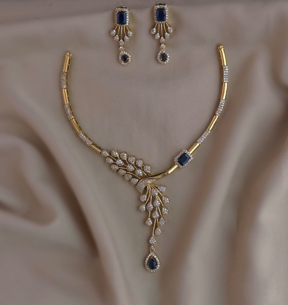 S-26: AD Diamond Necklace Set | Party Wear Jewellery