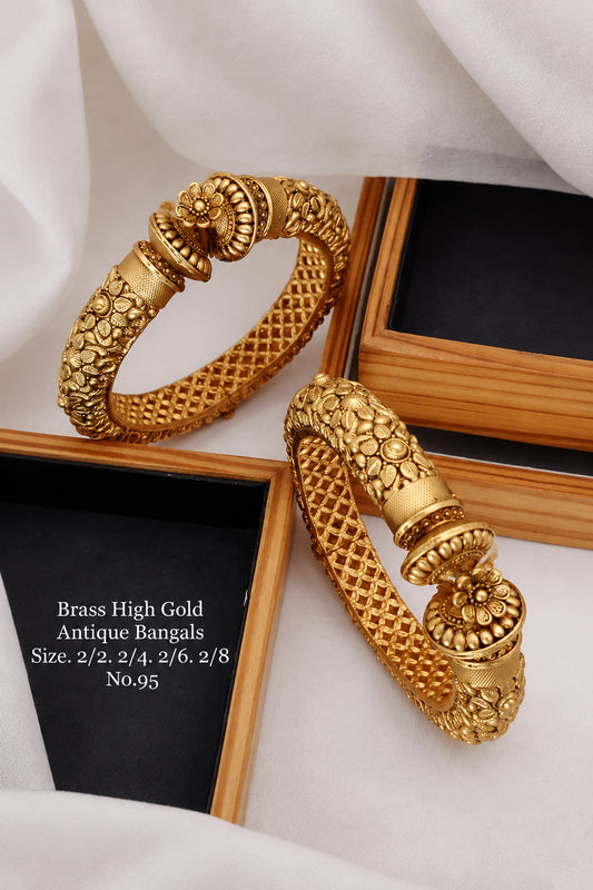 BG-01: Gold Plated Heritage Gajra Bangles