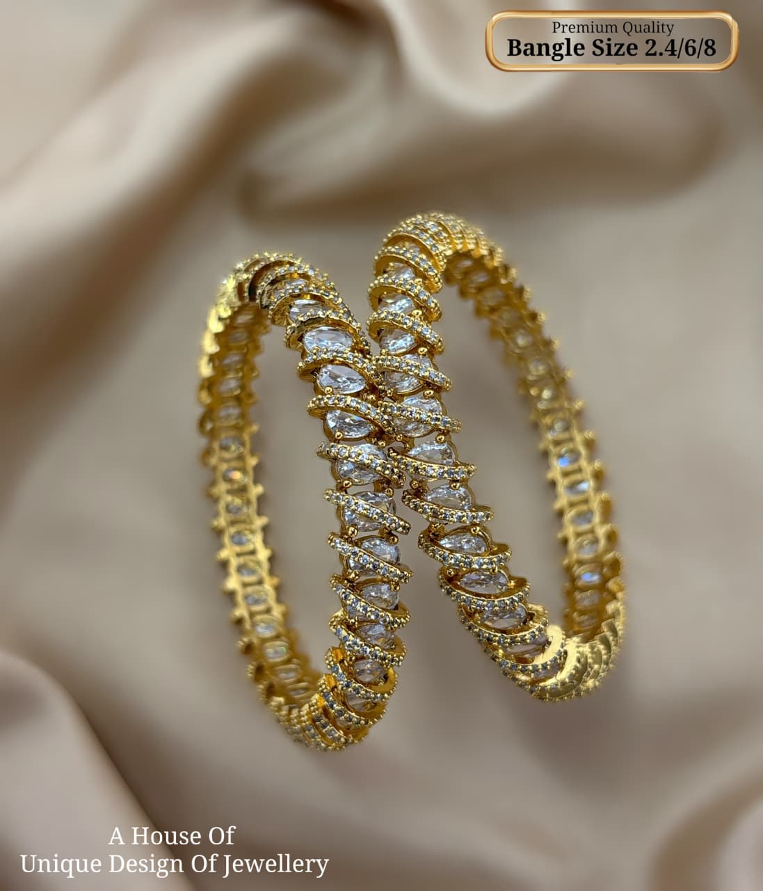 Spiral AD bangles, spiral bangles, AD bangles, CZ bangles, AD CZ bangles, gold plated bangles, South Indian bangles, South Indian jewellery, traditional bangles, spiral design bangles, 2 piece bangle set, red bangles, green bangles, white bangles, colourful bangles, bridal bangles, wedding bangles, party wear bangles, festive bangles, designer bangles, Indian bangles, Pakistani jewellery, South Indian bridal jewellery