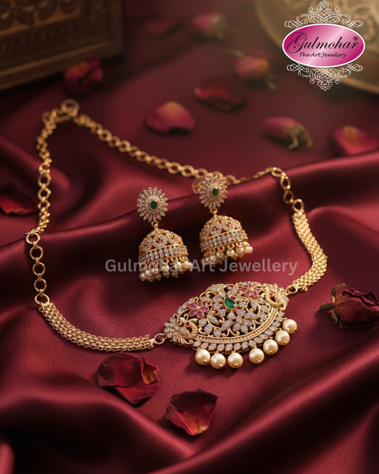 S-02: Gold Plated AD & CZ Choker Set