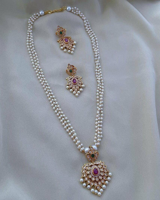 S-06: Classic Pearl Chain Jewellery Set