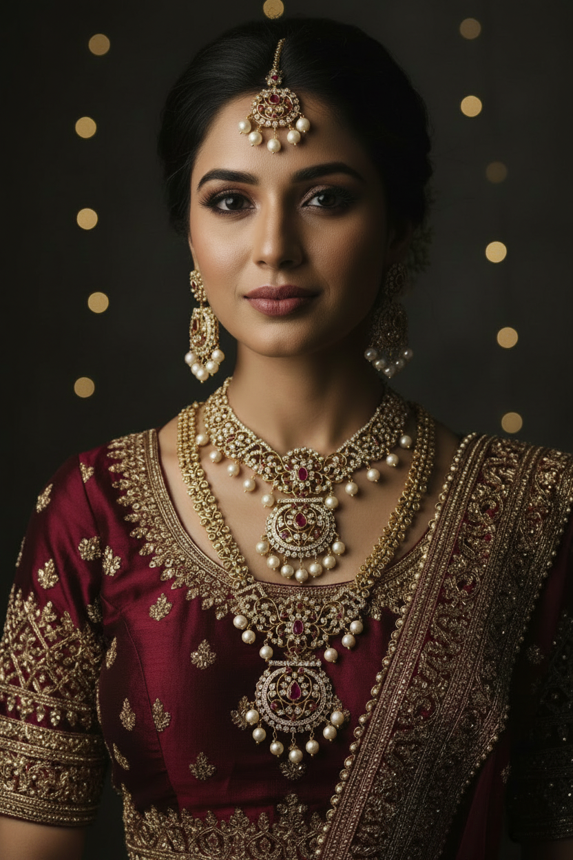 S-07: Luxury South Indian Bridal Combo Jewellery Set