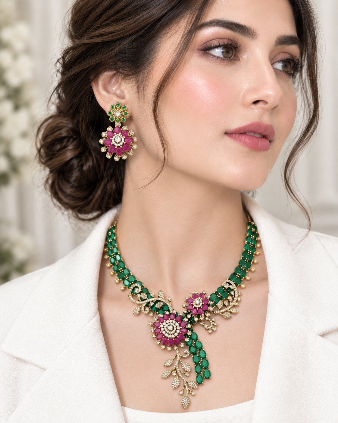 S-21: AD Floral Necklace Set