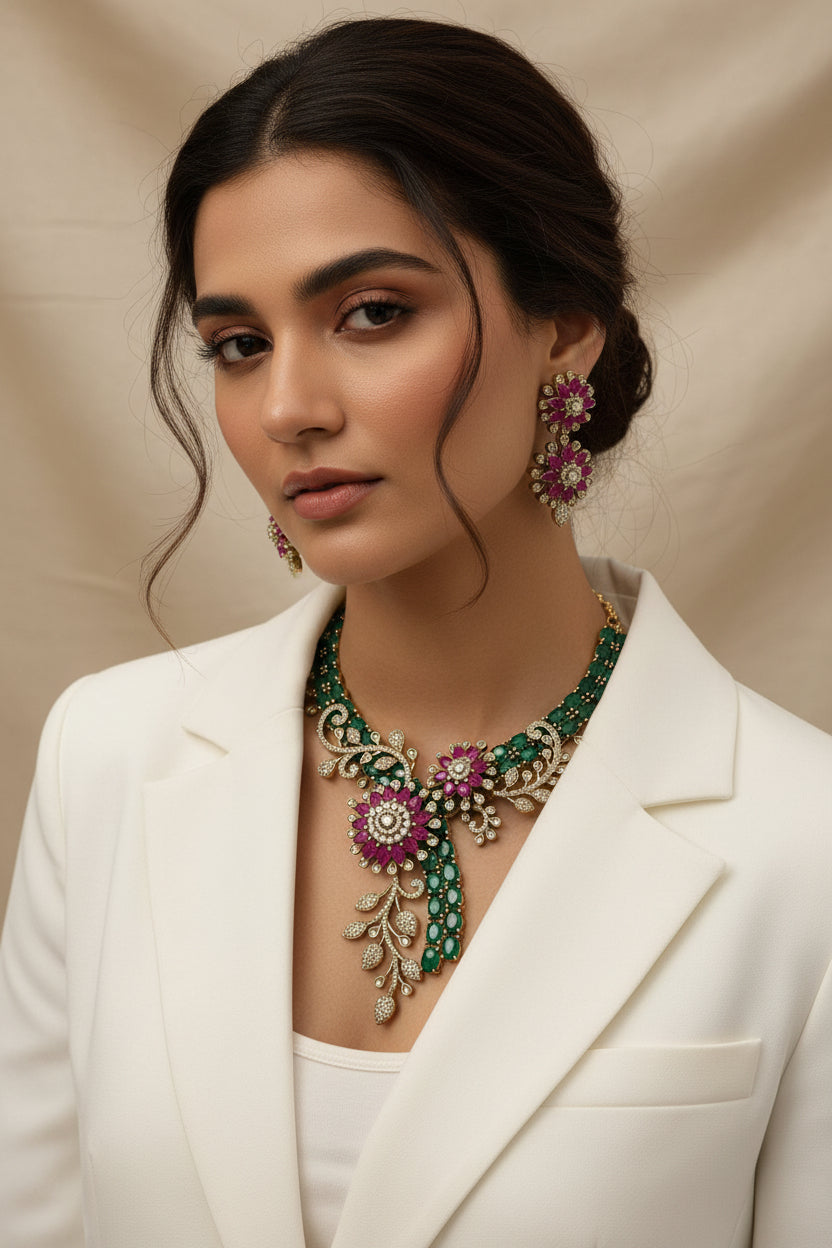 S-21: AD Floral Necklace Set