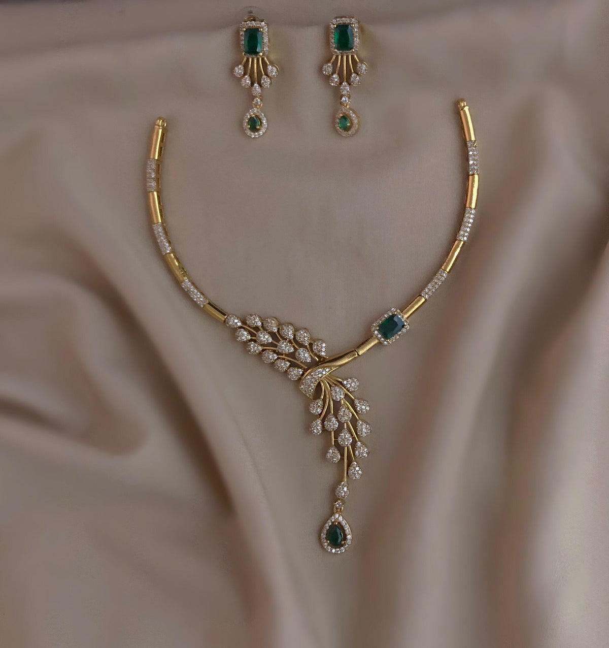 S-26: AD Diamond Necklace Set | Party Wear Jewellery